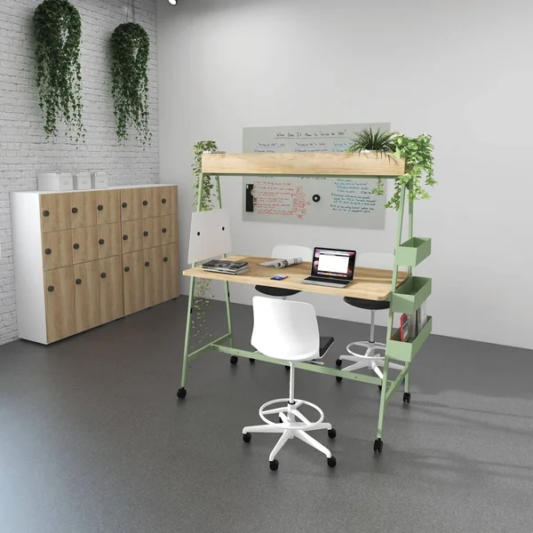 BURONOMIC Table de travail collaborative mobile Alto - Noir - Largeur 140 cm