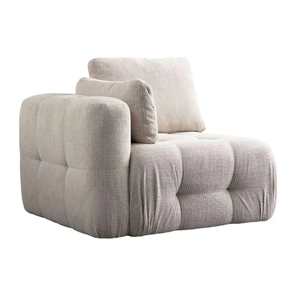 Canapé 2 places modulable beige, forme organique BARI