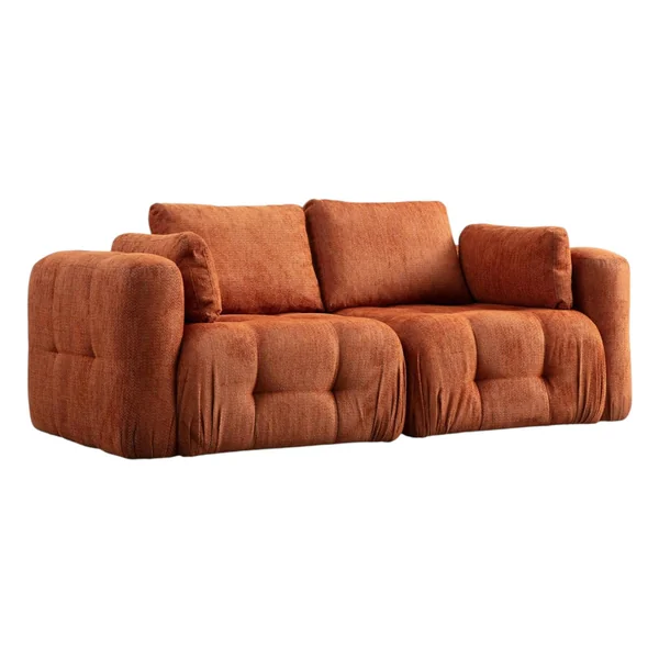 Canapé 2 places modulable rouille, forme organique BARI
