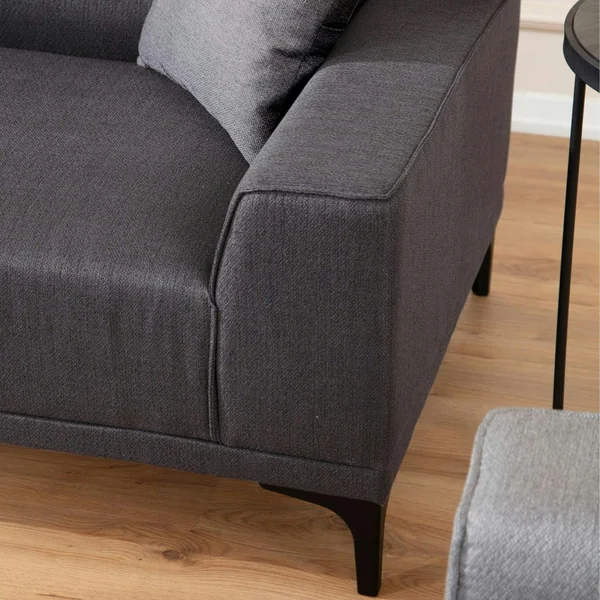 Canapé 3 places anthracite - accoudoirs larges ORSAY