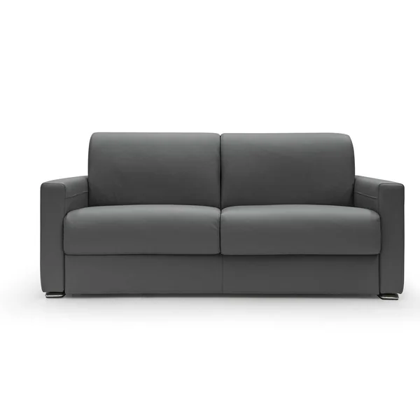 Canapé convertible cuir Aubin - Anthracite - Grand 3 places