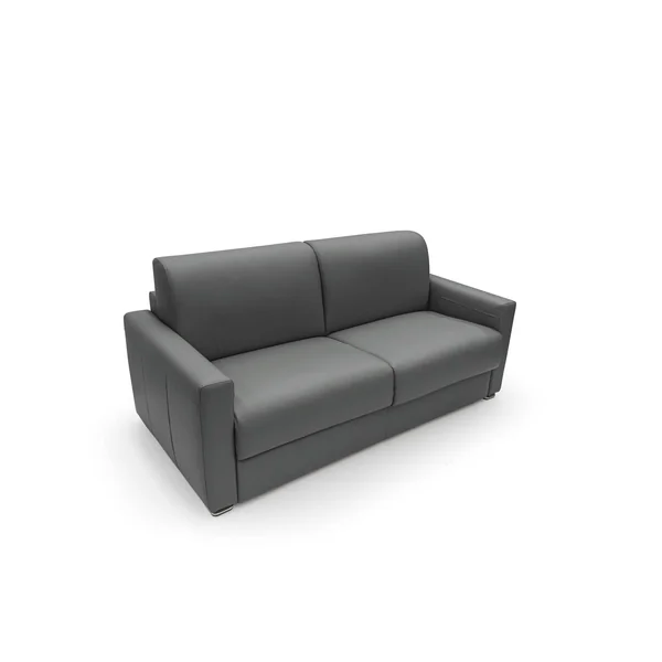 Canapé convertible cuir Aubin - Anthracite - Grand 3 places