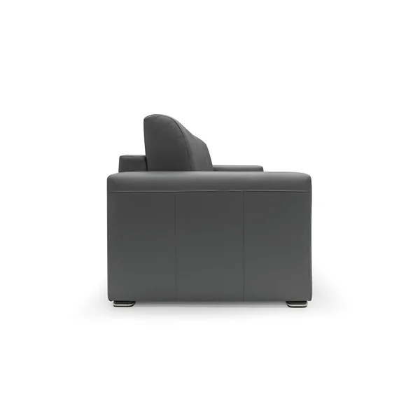 Canapé convertible cuir Aubin - Anthracite - Grand 3 places