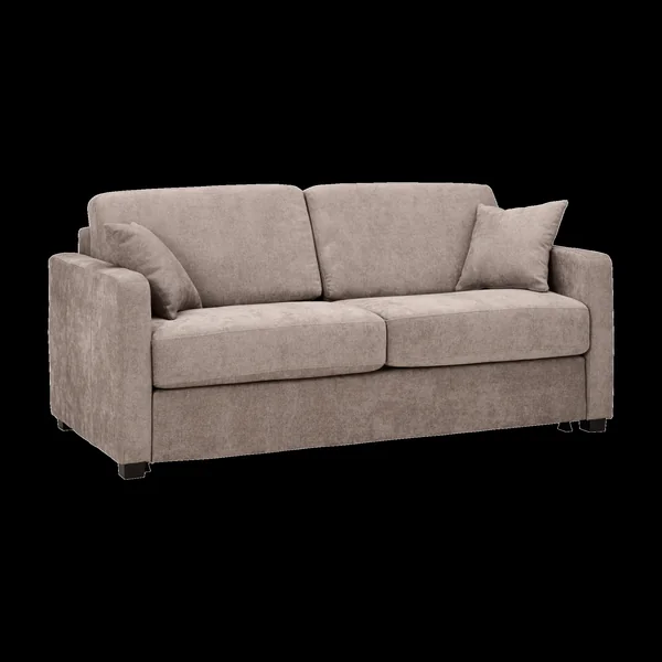 Canapé convertible tissu Parme - Beige - 4 places