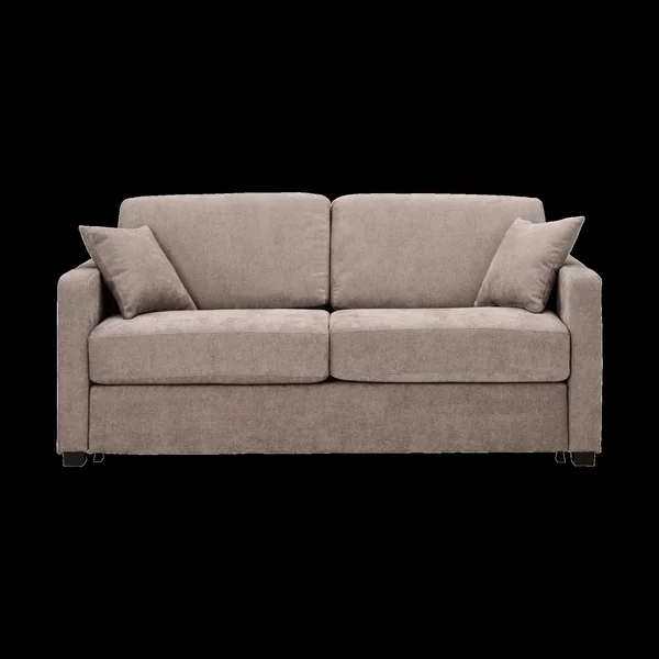 Canapé convertible tissu Parme - Beige - 4 places