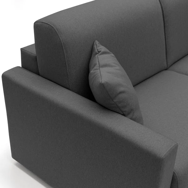 Canapé d'angle convertible et réversible tissu déhoussable Aubin - Anthracite - Grand 3 places