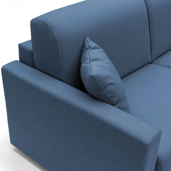 Canapé d'angle convertible et réversible tissu déhoussable Aubin - Bleu - 3 places