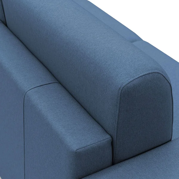 Canapé d'angle convertible et réversible tissu déhoussable Aubin - Bleu - Grand 2 places
