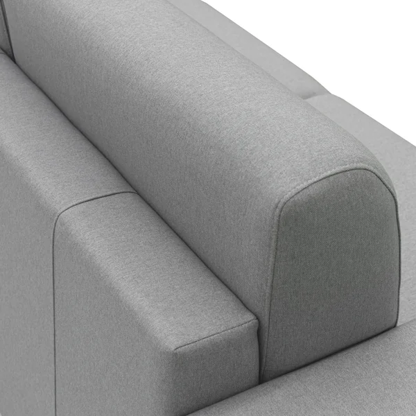 Canapé d'angle convertible et réversible tissu déhoussable Aubin - Gris - Grand 2 places