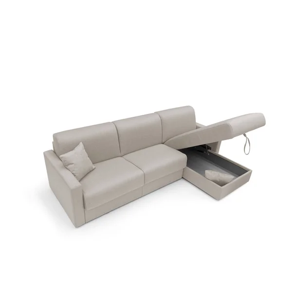 Canapé d'angle convertible et réversible tissu déhoussable Aubin - Lin - 3 places