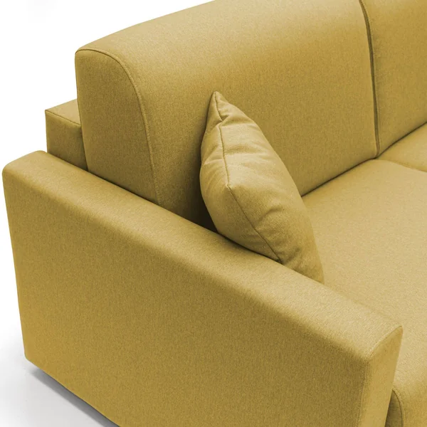 Canapé d'angle convertible et réversible tissu déhoussable Aubin - Moutarde - Grand 3 places