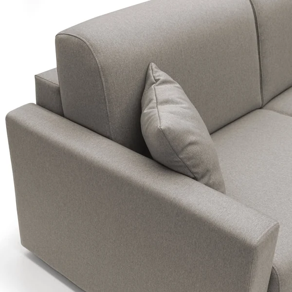 Canapé d'angle convertible et réversible tissu déhoussable Aubin - Taupe - Grand 3 places