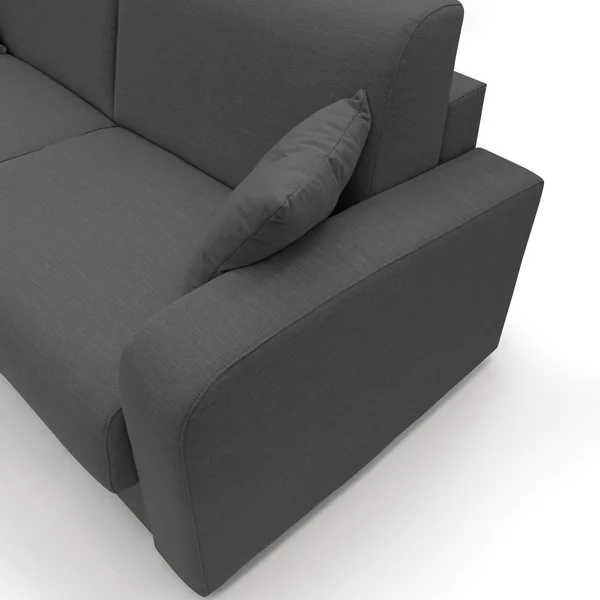 Canapé d'angle convertible et réversible tissu recyclé déhoussable Alizée - Anthracite - 3 places