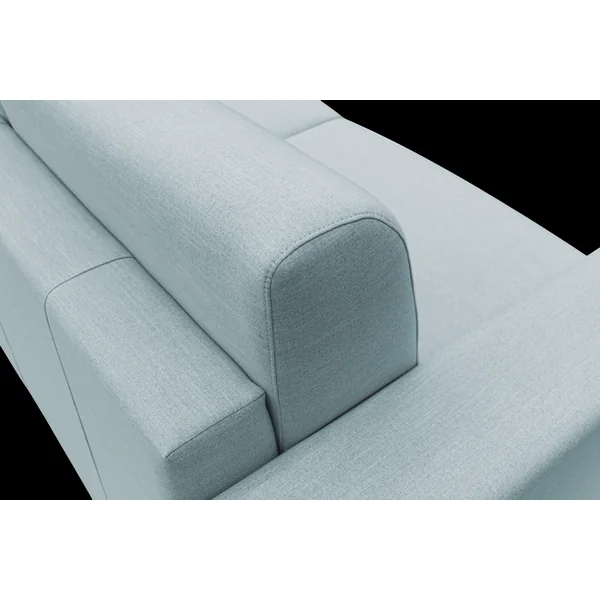 Canapé d'angle convertible et réversible tissu recyclé déhoussable Alizée - Bleu Ciel - Grand 3 places