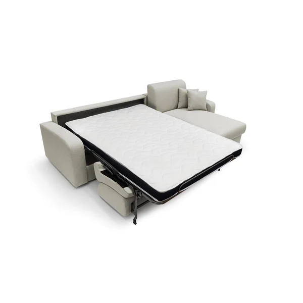 Canapé d'angle convertible et réversible tissu recyclé déhoussable Alizée - Gris Clair - 3 places