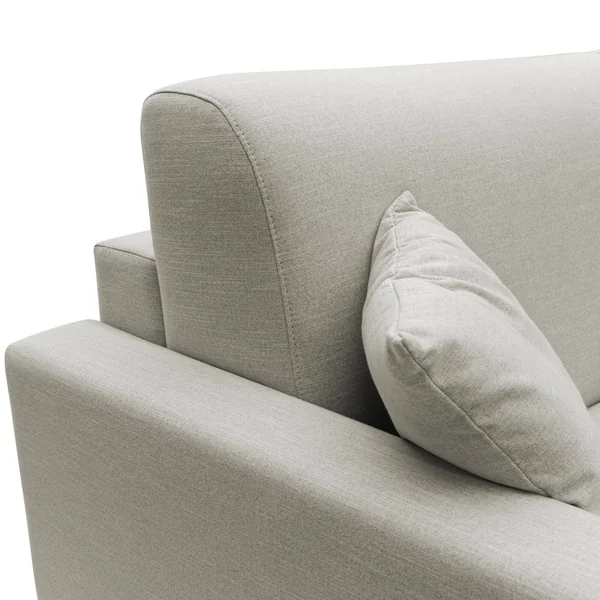 Canapé d'angle convertible et réversible tissu recyclé déhoussable Aubin - Lin - 3 places