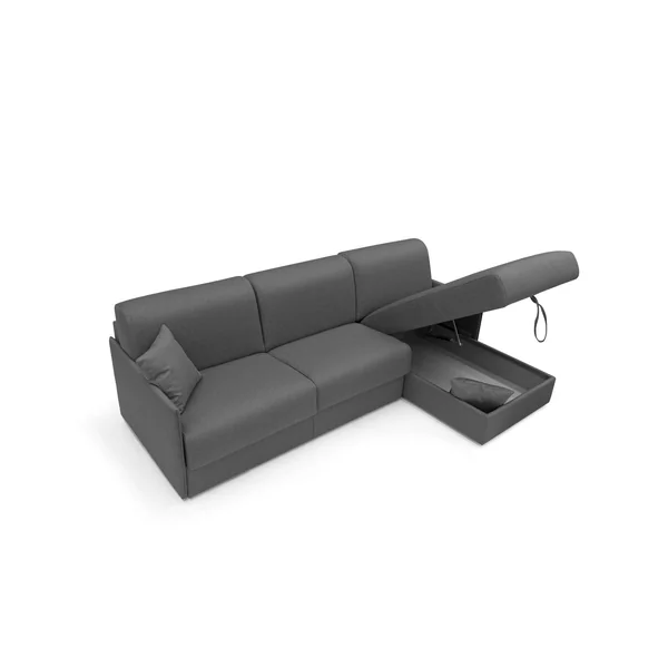 Canapé d'angle réversible tissu déhoussable Arthur - Anthracite - 3 places
