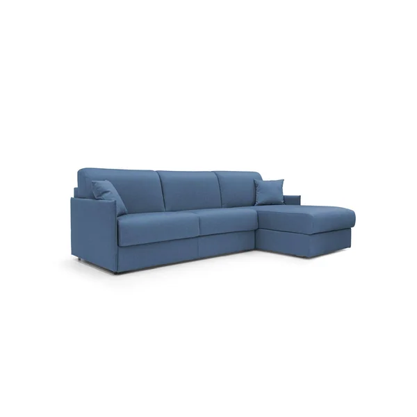 Canapé d'angle réversible tissu déhoussable Arthur - Bleu - Grand 3 places
