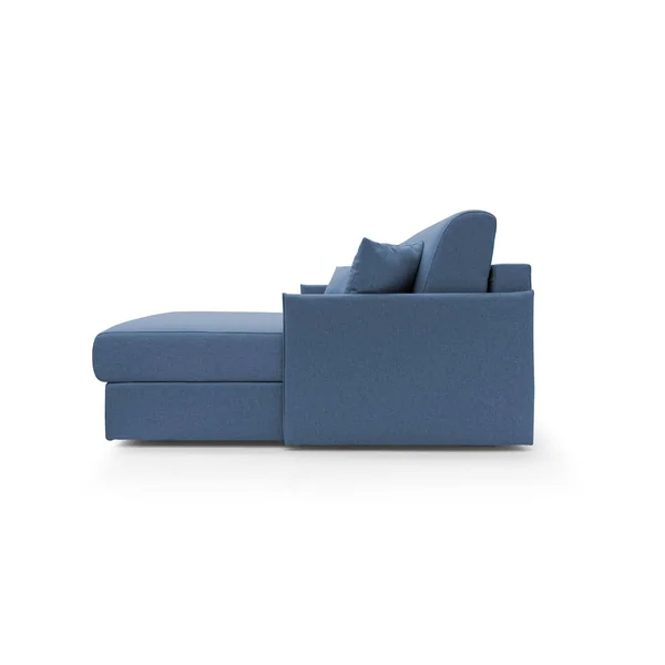 Canapé d'angle réversible tissu déhoussable Arthur - Bleu - Grand 3 places