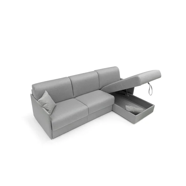 Canapé d'angle réversible tissu déhoussable Arthur - Gris - 3 places