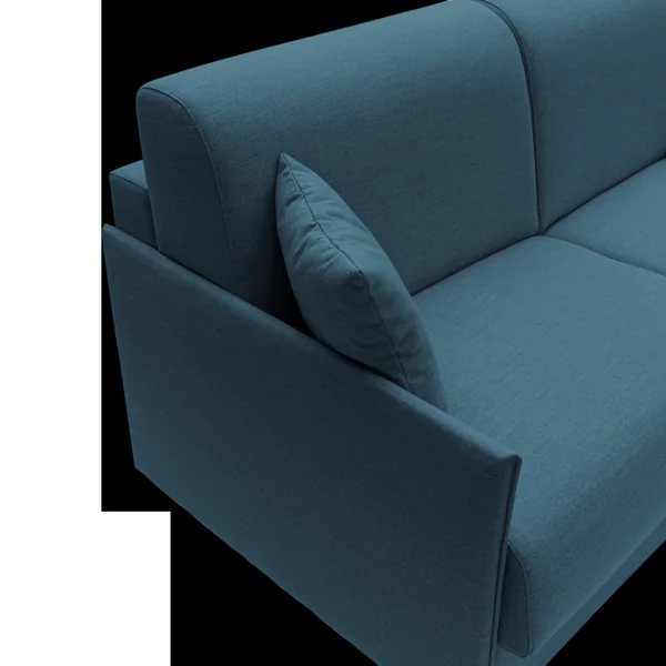 Canapé d'angle réversible tissu recyclé déhoussable Arthur - Bleu Canard - 3 places
