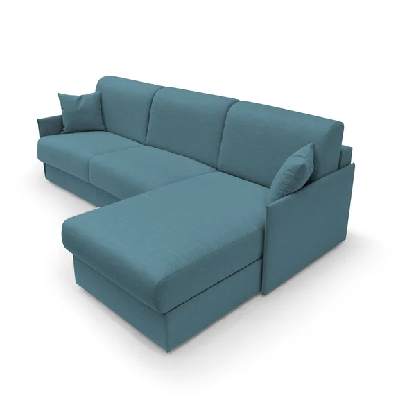 Canapé d'angle réversible tissu recyclé déhoussable Arthur - Bleu Canard - 3 places