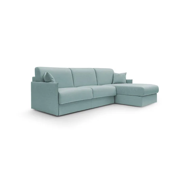 Canapé d'angle réversible tissu recyclé déhoussable Arthur - Bleu Ciel - Grand 3 places
