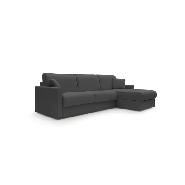 Canapé d'angle réversible tissu recyclé déhoussable Aubin - Anthracite - 3 places