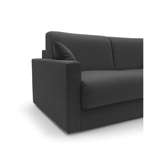 Canapé d'angle réversible tissu recyclé déhoussable Aubin - Anthracite - 3 places