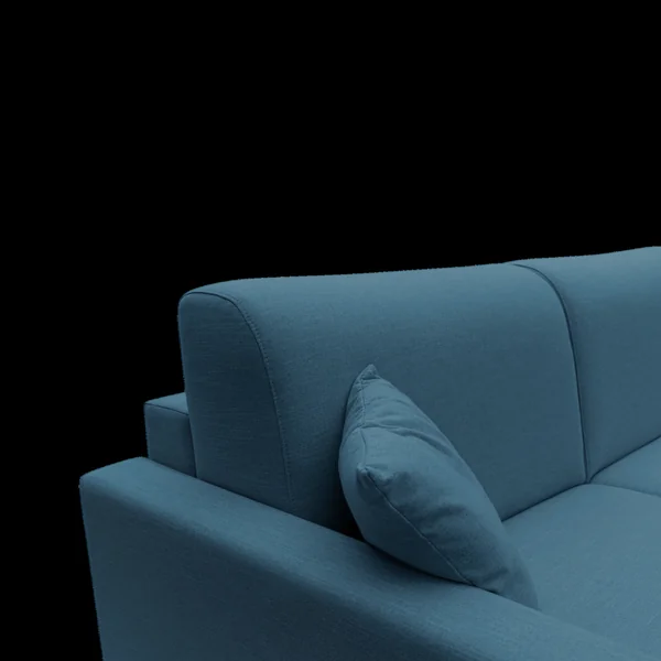 Canapé d'angle réversible tissu recyclé déhoussable Aubin - Bleu Canard - Grand 3 places