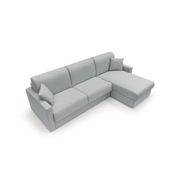 Canapé d'angle réversible tissu recyclé déhoussable Aubin - Gris Clair - 3 places