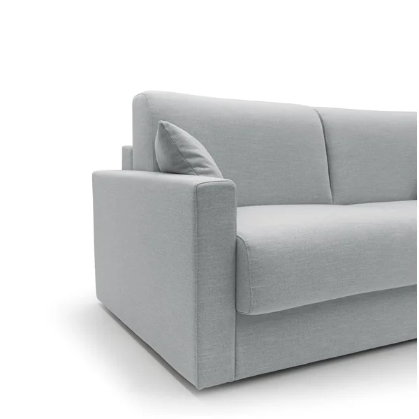 Canapé d'angle réversible tissu recyclé déhoussable Aubin - Gris Clair - Grand 2 places