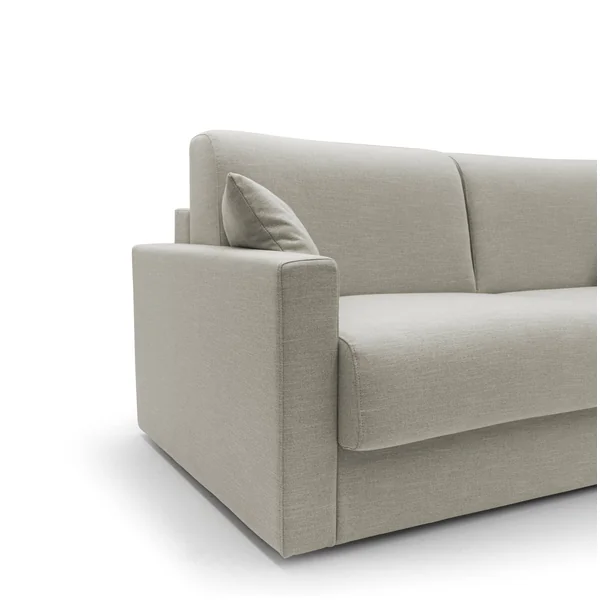Canapé d'angle réversible tissu recyclé déhoussable Aubin - Lin - 3 places
