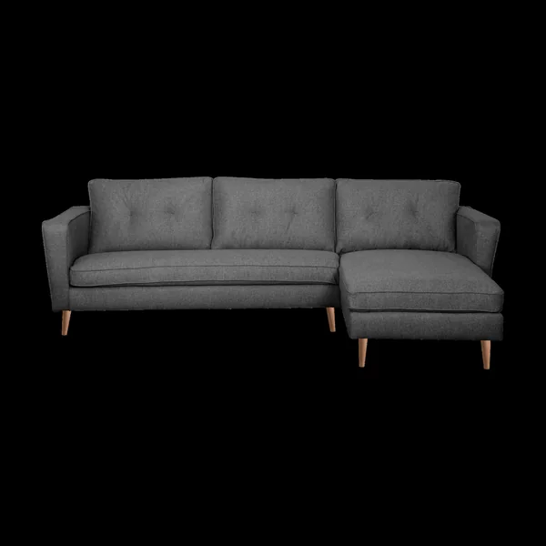 Canapé d'angle tissu Ondine - Anthracite - Canapé angle droit