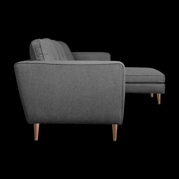 Canapé d'angle tissu Ondine - Anthracite - Canapé angle droit