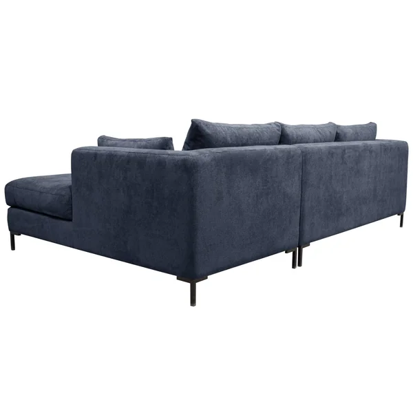 Canapé d'angle tissu Pornic - Bleu Marine - Canapé angle droit