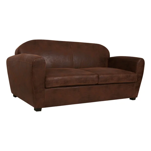 Canapé microfibre aspect cuir vieilli Owen - 3 places
