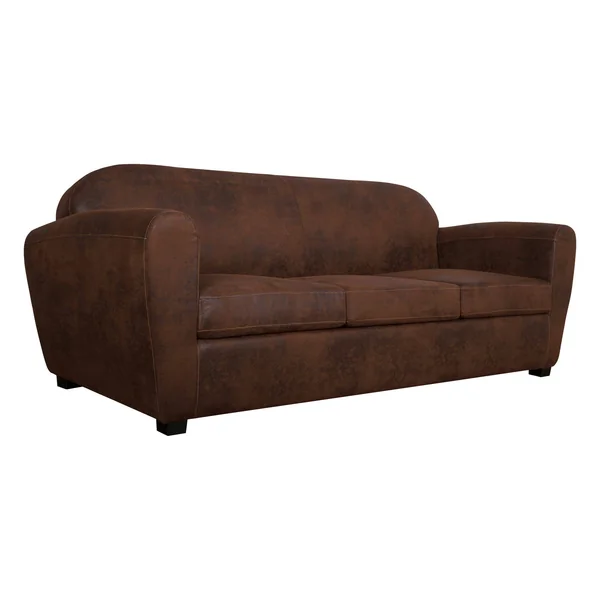 Canapé microfibre aspect cuir vieilli Owen - 4 places