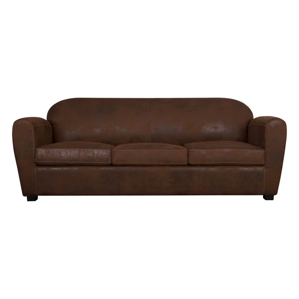 Canapé microfibre aspect cuir vieilli Owen - 4 places