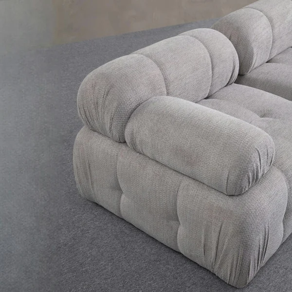 Canapé modulable 2 places gris clair, assise profonde 190 cm ICA
