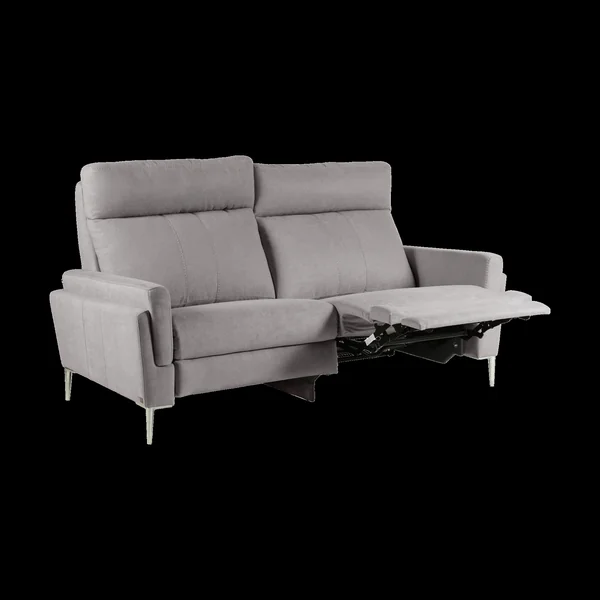 Canapé relax électrique tissu Boston - Gris Clair - 3 places - relax à droite