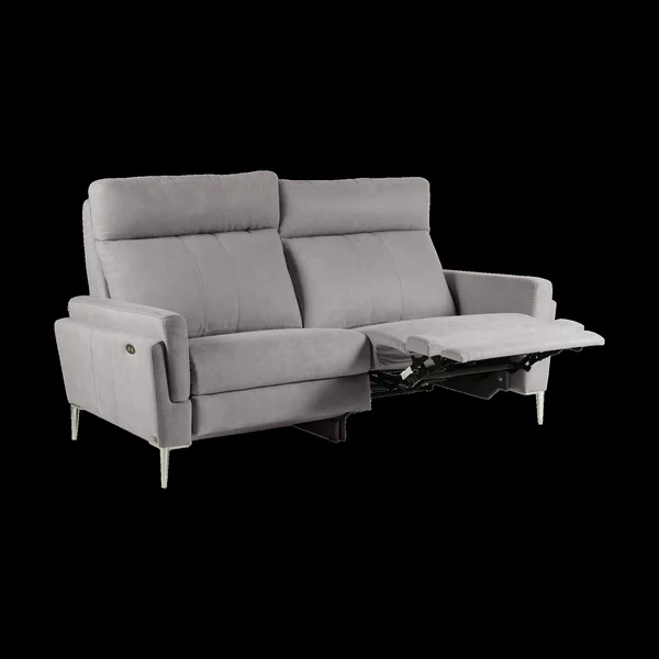 Canapé relax électrique tissu Boston - Gris Clair - 3 places