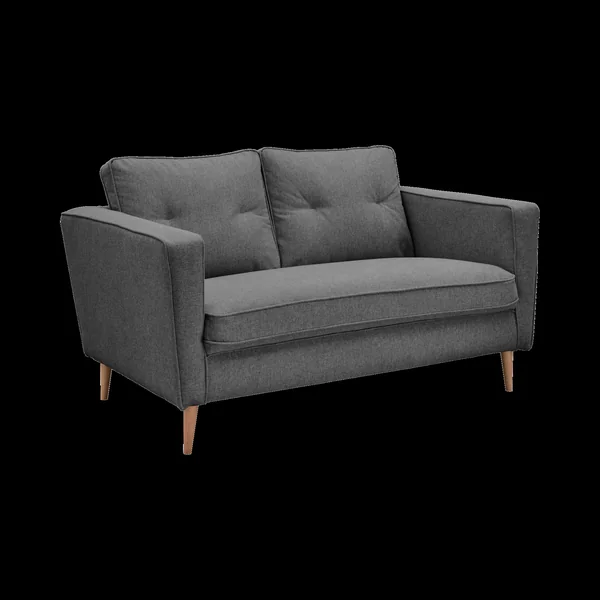 Canapé tissu Ondine - Anthracite - 2 places