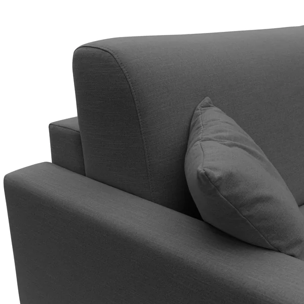 Canapé tissu recyclé déhoussable Aubin - Anthracite - 3 places