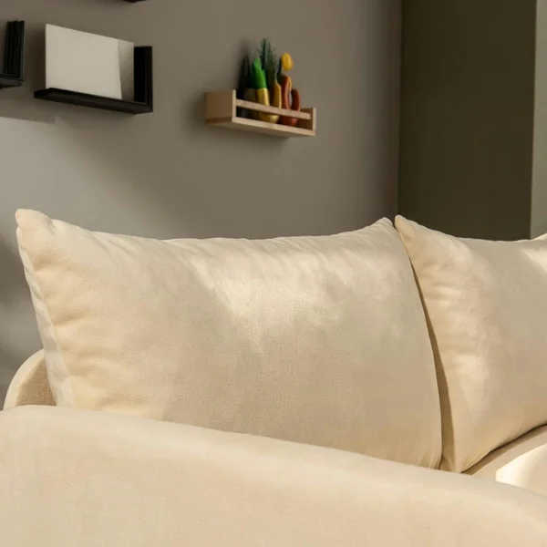 Canapé-lit d'appoint en tissu crème, 2 personnes ORURO