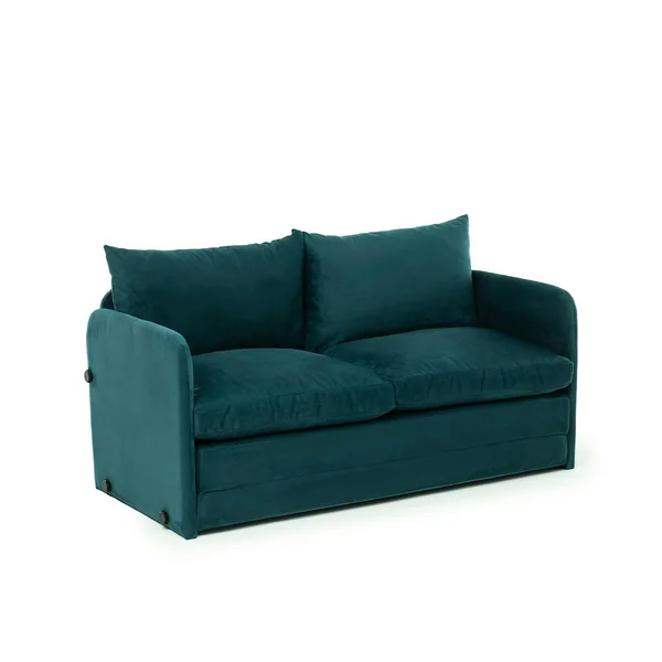 Canapé-lit en tissu bleu lagon, 2 personnes 140 cm ORURO