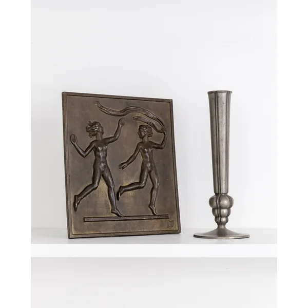 Cast Pewter Vase by Edvin Ollers, 1950