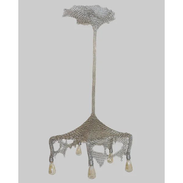 Chainmail Cobweb Chandelier - Pendant Light in Metal and Steel