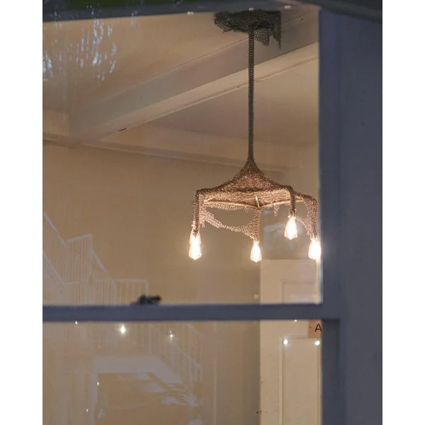Chainmail Cobweb Chandelier - Pendant Light in Metal and Steel