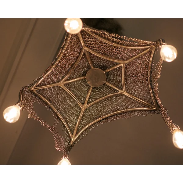 Chainmail Cobweb Chandelier - Pendant Light in Metal and Steel